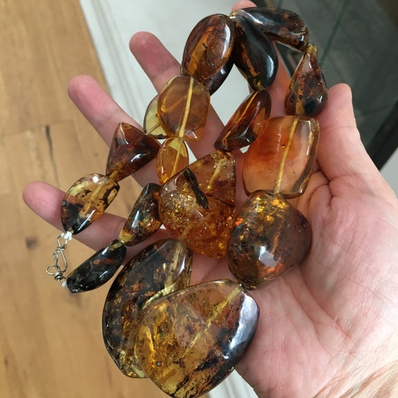 Natural Mexican amber chunky necklace - Picture 3 of 12